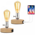 Industrial Table Lamp Base with Dual USB Port